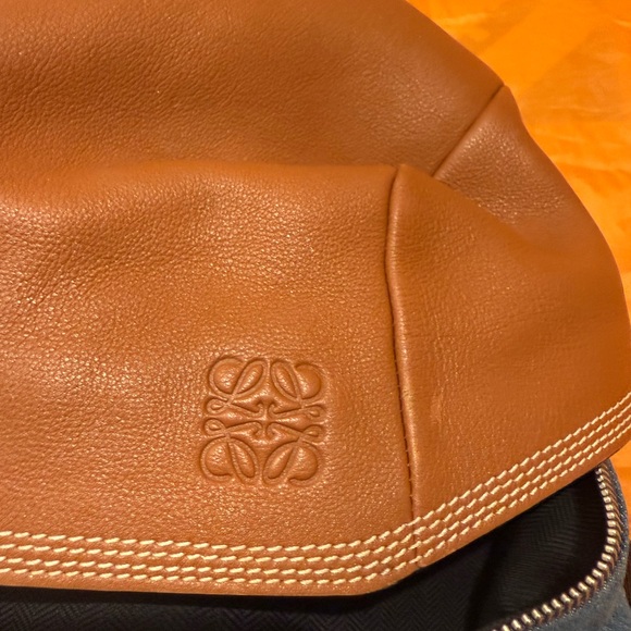 Loewe Tan Leather and Denim Backpack - Picture 7 of 16